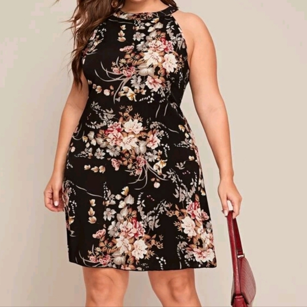 Halterneck Floral Dress